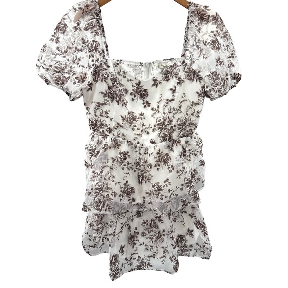 Francesca's Janis Cottagecore Floral Tiered Mini Dress XL NWT Romantic Tiered - Picture 2 of 13